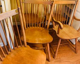 five solid wooden chairs in great condition