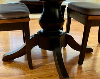 ABM027    PEDESTAL TABLE(PHOENIX by MAVIN & 6 CHAIRS (PALETTES by WINEBURG)  $1800