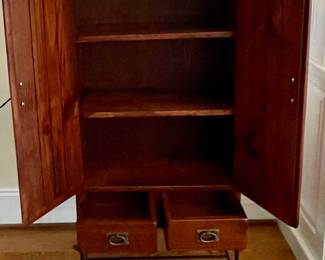 ABM014   PRIMITIVE CABINET ON WROUGHT IRON STAND  $240