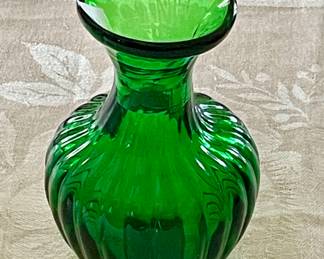 SMALL VINTAGE GREEN GLASS VASE