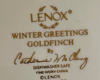 ABM130   $48   LENOX “WINTER GREETINGS”  GOLDFINCH SALAD PLATE   