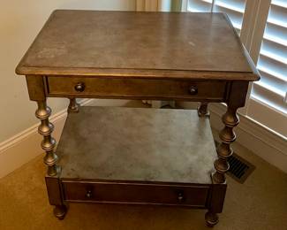 ABM033A   $220   SILVER TONE END TABLE - "ESTATE" by HOOKER FURNITURE 