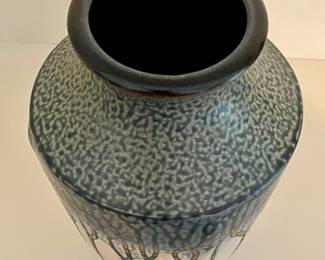 SIGNED POTTERY DRIP VASE