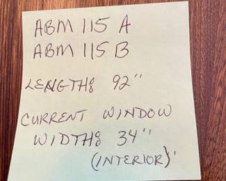 ABM115A & ABM115B   $220 EACH SET   CUSTOM DRAPERY PANELS   