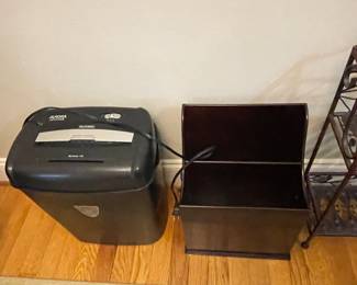Shredder and metal box.