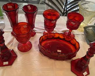 Ruby Red Fosteria glassware.