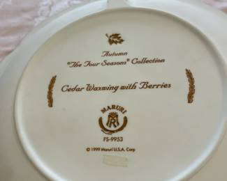 Autumn "The Four Seasons" Collection, Cedar Waxwing with Berries.