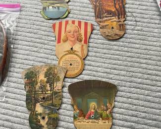 Vintage fans from funeral home.