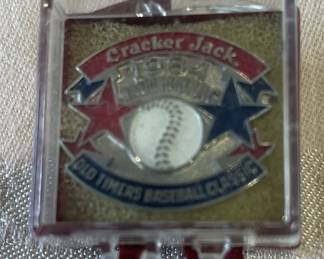 1984 Old Timers Baseball Classic, Cracker Jacks Press Pin.