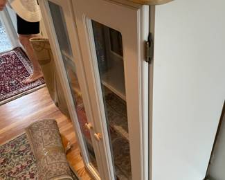 White storage cabinet.