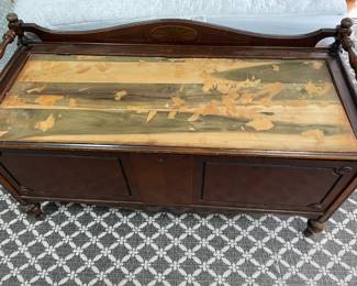 Wooden trunk - top needs to be refinished.