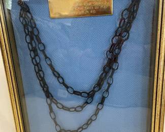 Horsehair chain under glass.