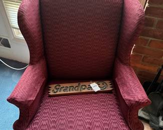 Dayton Hudson Wayback Chair, Grandpa Smiling  Sign 