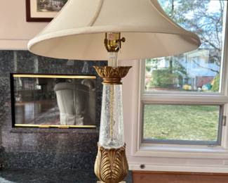 Gold and Crackled Glass table lamp