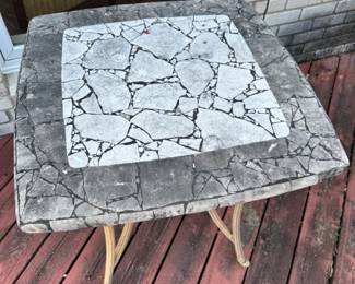 Stone Top Patio Side Table