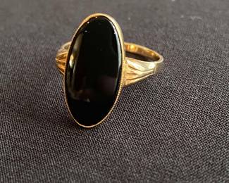 14k Black Stone Ring