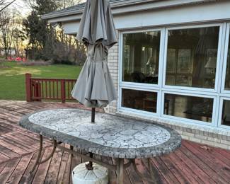 Stone Top Patio Dinning Table