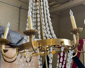 8-arm french brass chandelier with crystals