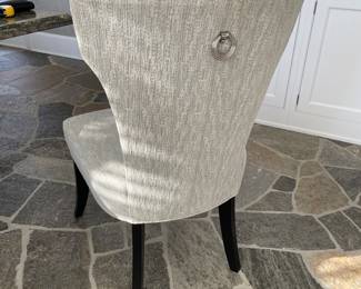 Dining chairs by Bernhardt with brushed stainless detail on back - 6 chairs