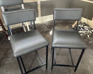 Leather and black barstools - 2 available