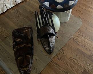 African art masks and wall hangings