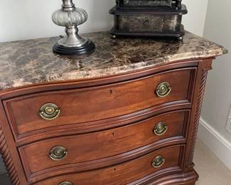 3-drawer nightstand chest with marble top - 2 available