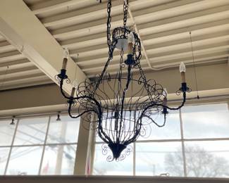 6-arm metal wire Chadelier