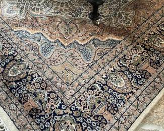 100% wool area rug hand-made/hand-tied fringe 