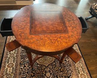 Game table (shown with coasters and drawers extended) - 33" x 30" 