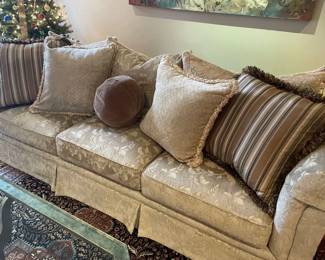 3-cushion couch (116" x 47" x 34" ) with down back pillows 