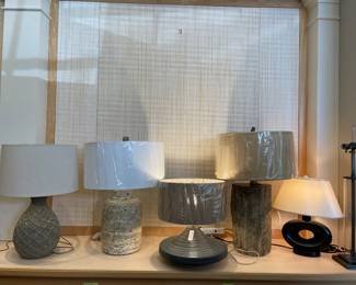 "organic" lamps - stone, pottery, and ceramic