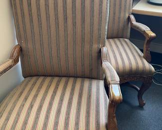 wood and upholstered armchairs - great in the living room or dining room :)