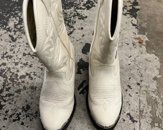 Small youth white cowboy boots 