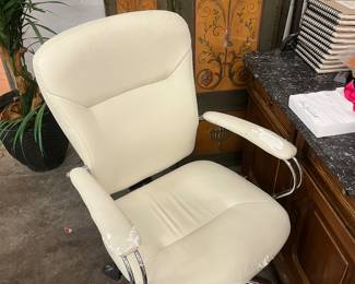 Office chair with metal legs and arms