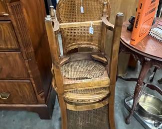 Two cane chairs in need of repair but very good structure 