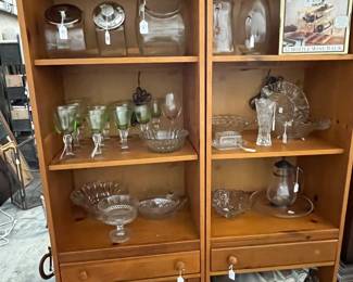 Glass ware and two small shelves