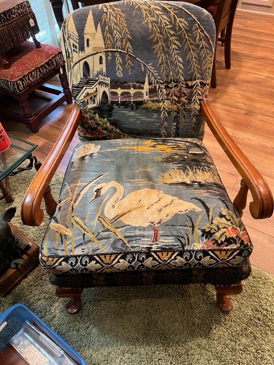 Woven patterned chair