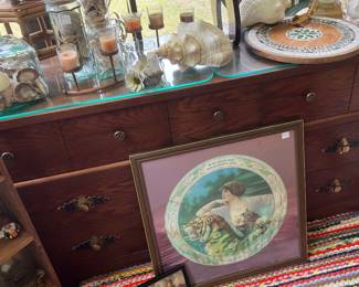 Vintage dresser, decor and more sea shells