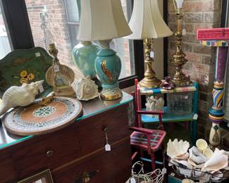 Lots of Lamps, decor and sea shells