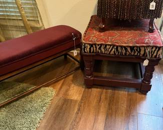 Stools, covers and wooden