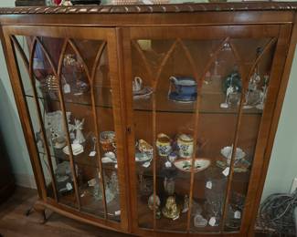 Vintage cabinet with vintage items