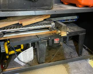 Table saw, miter saw and stand.