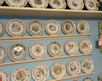 Hundreds of Beatrix Potter Peter Rabbit series dishes, picture frames, figurines, nick nacks, plush animals, books, plates and more!