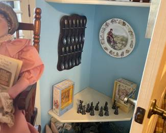 Hundreds of Beatrix Potter Peter Rabbit series dishes, picture frames, figurines, nick nacks, plush animals, books, plates and more!