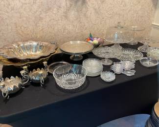 Large silverplate items.