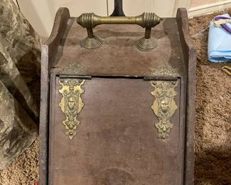 Antique coal hod with original scoop.