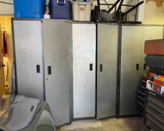 Gladiator metal cabinets (two available).