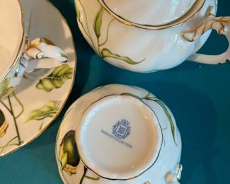 Winrose collection of pretty teapots, cups and saucers.