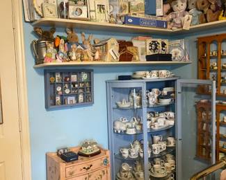 Hundreds of Beatrix Potter Peter Rabbit series dishes, picture frames, figurines, nick nacks, plush animals, books, plates and more!