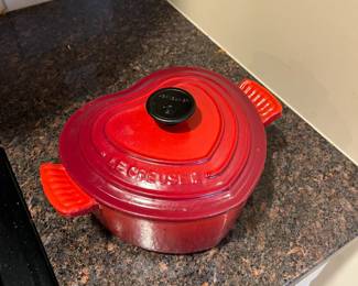 Le Creuset heart shaped dutch oven.